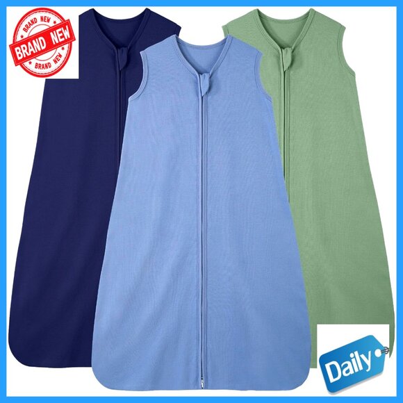 3 Pack Cotton Wearable Blanket Sleep Sack 18-24 Months Lightweight 0.5 Tog